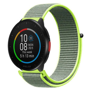 Nylon Strap, fluorescent, on a watch, 3/4 front view