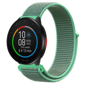 Nylon Strap, mint, on a watch, 3/4 front view