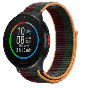 Nylon Strap, dark cherry, on a watch, 3/4 front view