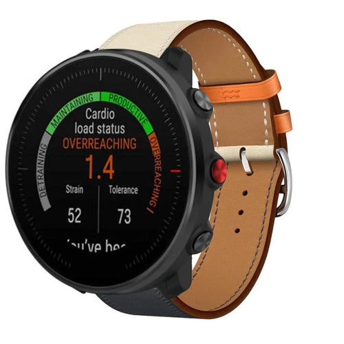 Leather Strap 'Duo', on a watch, 3/4 front view