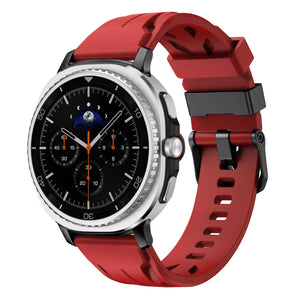 Race Silicone Strap, red, on a watch, 3/4 front view