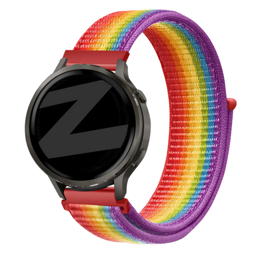 Bandz Garmin Forerunner 265s Nylon Loop Strap (Rainbow)