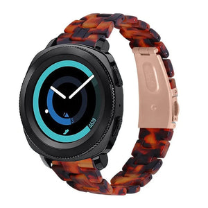 Metal Resin Strap, lava, on a watch, 3/4 front view