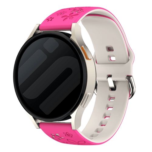 Coros Apex 42mm Flower Silicone Strap (Bright Pink/Starlight)