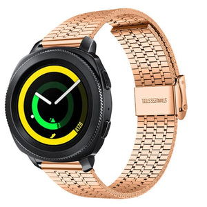 Fine Steel Strap, rose gold, on a watch, 3/4 front view