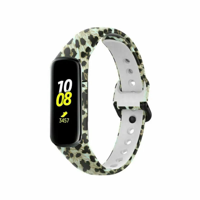 Silicone Leopard Strap, on a watch, 3/4 front view