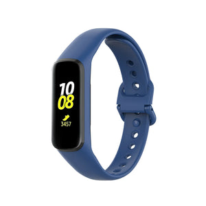Silicone Strap, dark blue, on a watch, 3/4 front view