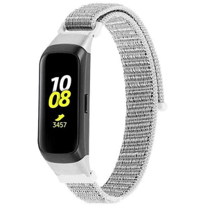 Nylon Strap, grey, on a watch, 3/4 front view