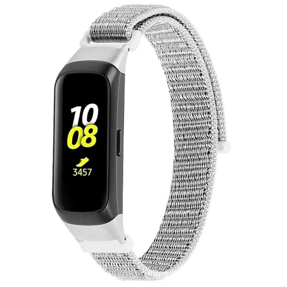 Nylon Strap, grey, on a watch, 3/4 front view