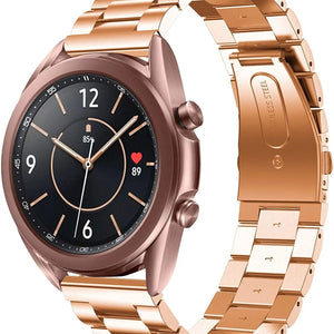 Steel Strap, rose gold, on a watch, 3/4 front view
