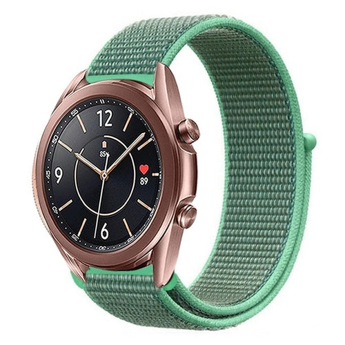 Nylon Strap, mint, on a watch, 3/4 front view