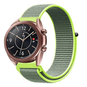 Nylon Strap, fluorescent, on a watch, 3/4 front view