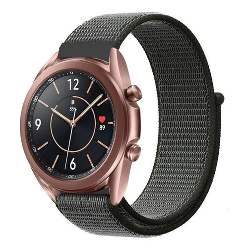Nylon Strap, green, on a watch, 3/4 front view