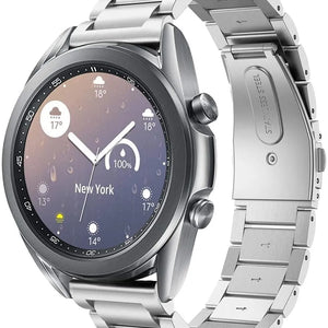 Titanium Strap, silver, on a watch, 3/4 front view