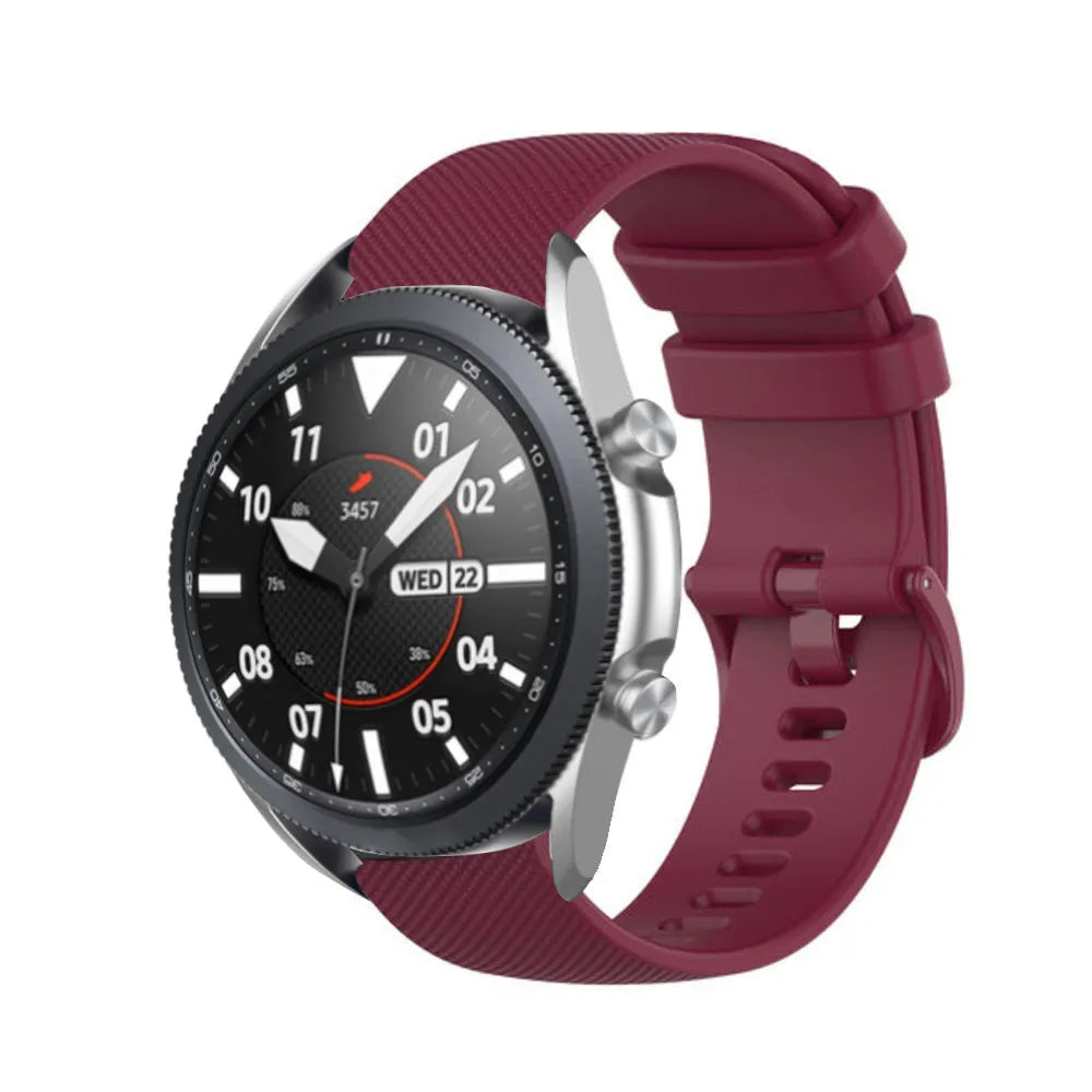 Premium Silicone Strap, on a watch, 3/4 front view