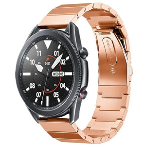 Premium Metal Strap, rose gold, on a watch, 3/4 front view