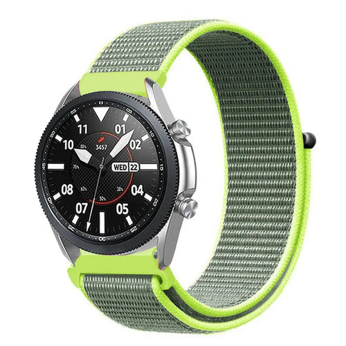 Nylon Strap, fluorescent, on a watch, 3/4 front view