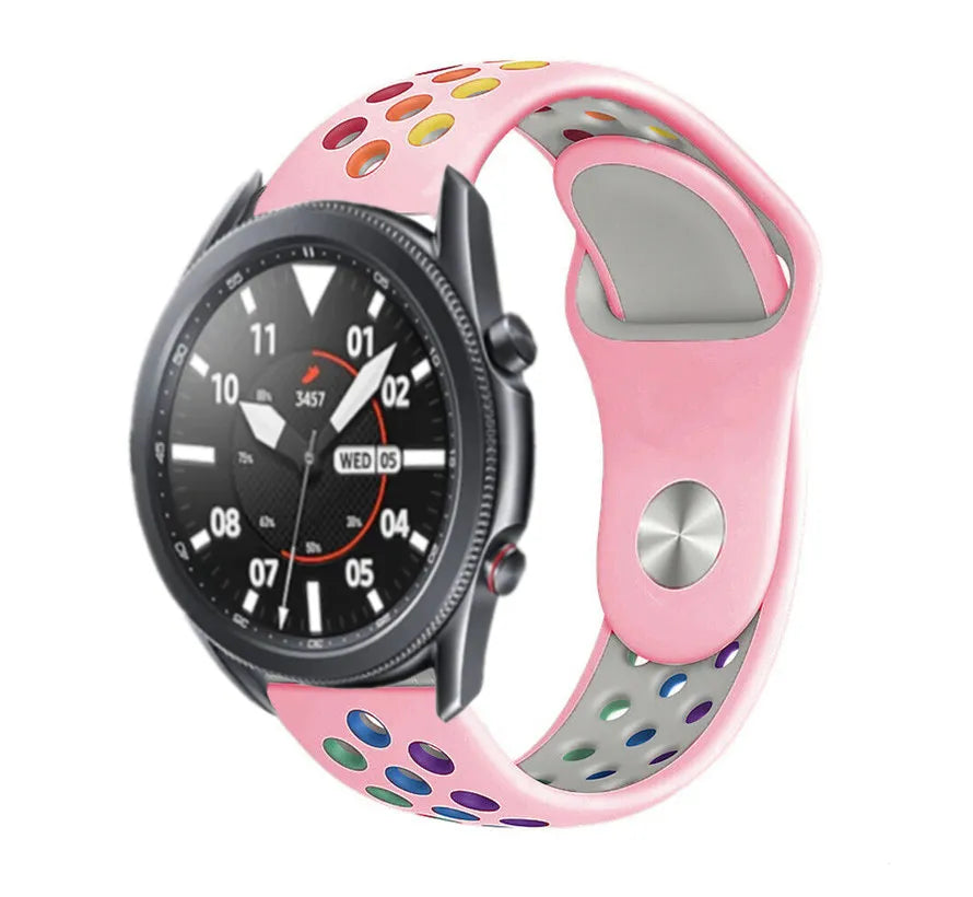 Silicone Sport Strap, on a watch, 3/4 front view