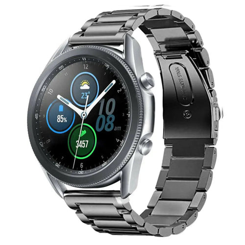 Titanium Strap, graphite, on a watch, 3/4 front view