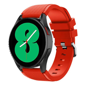 Twill Silicone Strap, red, on a watch, 3/4 front view