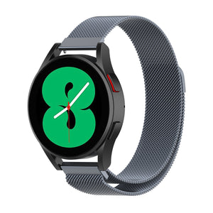 Milanese Strap, space grey, on a watch, 3/4 front view