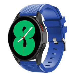 Twill Silicone Strap, blue, on a watch, 3/4 front view