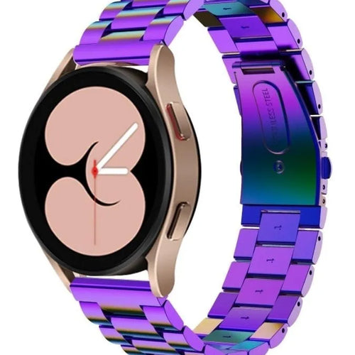 Steel Strap, pearlescent, on a watch, 3/4 front view