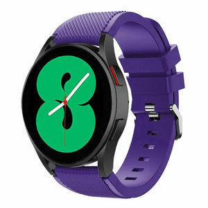 Twill Silicone Strap, purple, on a watch, 3/4 front view