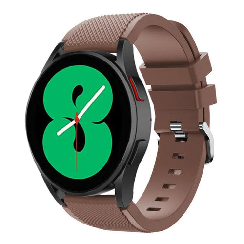Twill Silicone Strap, brown, on a watch, 3/4 front view