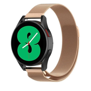 Milanese Strap, rose gold, on a watch, 3/4 front view
