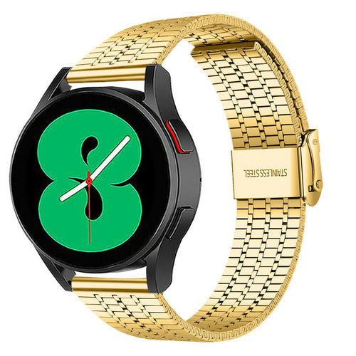 Fine Steel Strap, gold, on a watch, 3/4 front view