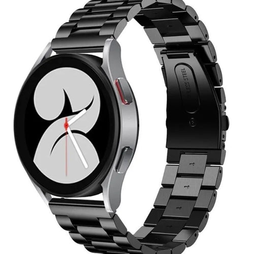 Steel Strap, black, on a watch, 3/4 front view