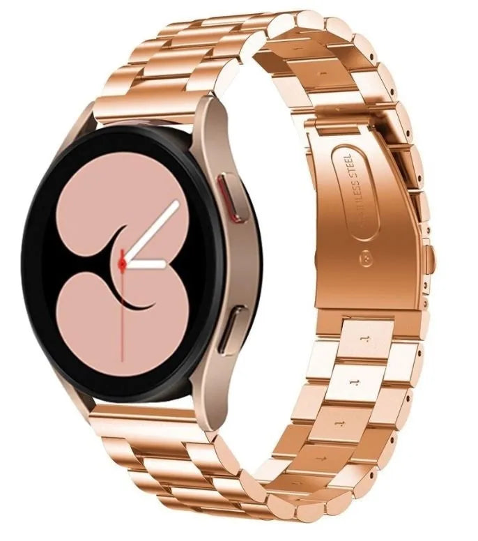 Steel Strap, rose gold, on a watch, 3/4 front view