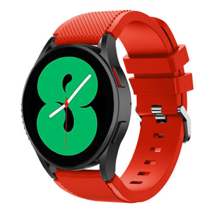 Twill Silicone Strap, red, on a watch, 3/4 front view