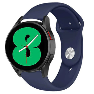 Silicone Sport Strap, dark blue, on a watch, 3/4 front view