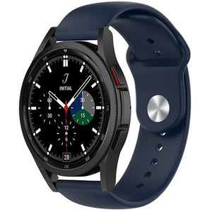 Silicone Sport Strap, dark blue, on a watch, 3/4 front view