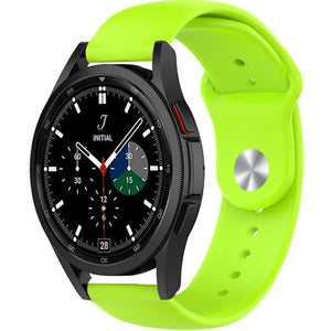 Silicone Sport Strap, light green, on a watch, 3/4 front view