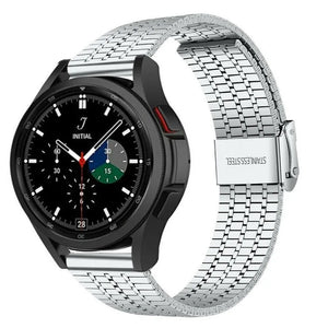Fine Steel Strap, silver, on a watch, 3/4 front view