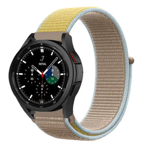 Nylon Strap, camel, on a watch, 3/4 front view