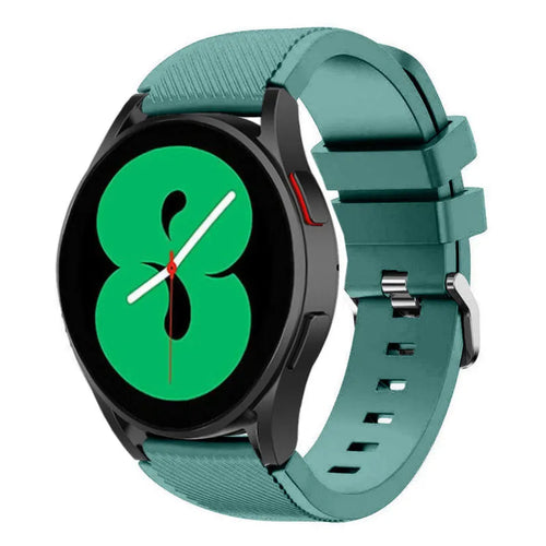 Twill Silicone Strap, viridian, on a watch, 3/4 front view
