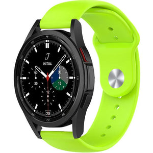 Silicone Sport Strap, light green, on a watch, 3/4 front view