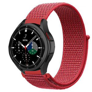Nylon Strap, red, on a watch, 3/4 front view
