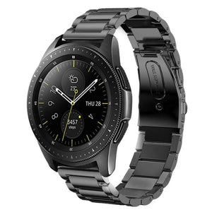 Titanium Strap, graphite, on a watch, 3/4 front view