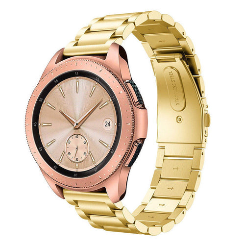 Steel Strap, gold, on a watch, 3/4 front view