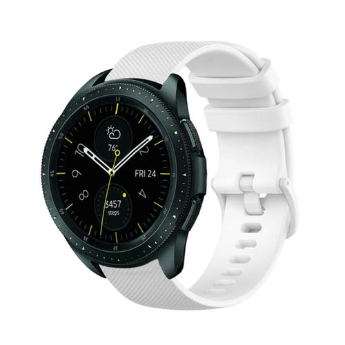 Premium Silicone Strap, white, on a watch, 3/4 front view