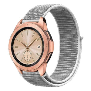 Nylon Strap, grey, on a watch, 3/4 front view