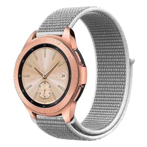 Nylon Strap, grey, on a watch, 3/4 front view