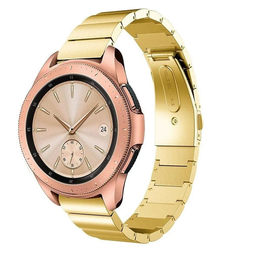 Premium Metal Strap, gold, on a watch, 3/4 front view