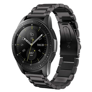 Titanium Strap, black, on a watch, 3/4 front view