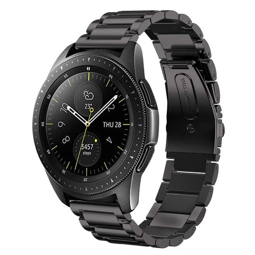 Titanium Strap, black, on a watch, 3/4 front view